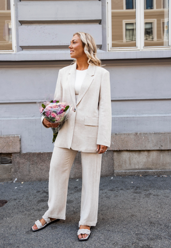 VMSISSEVERA Tailored Trousers - Oatmeal
